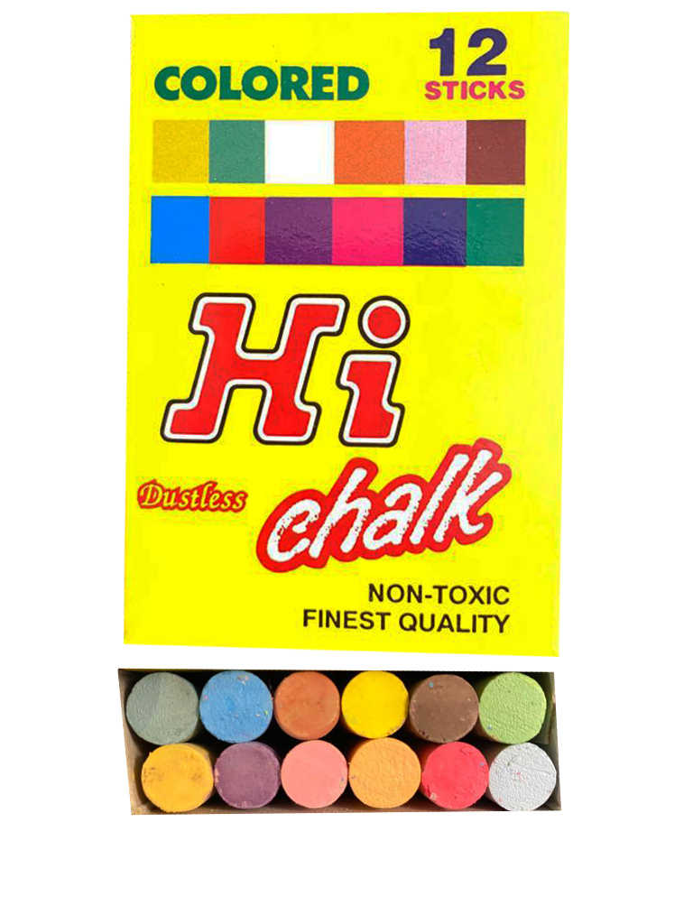 Hi dustless chalk / colored 12 sticks