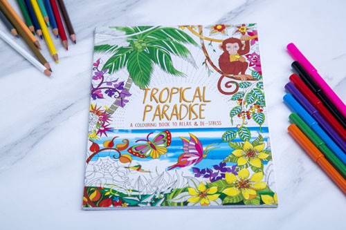 Tropical paradise colouring book