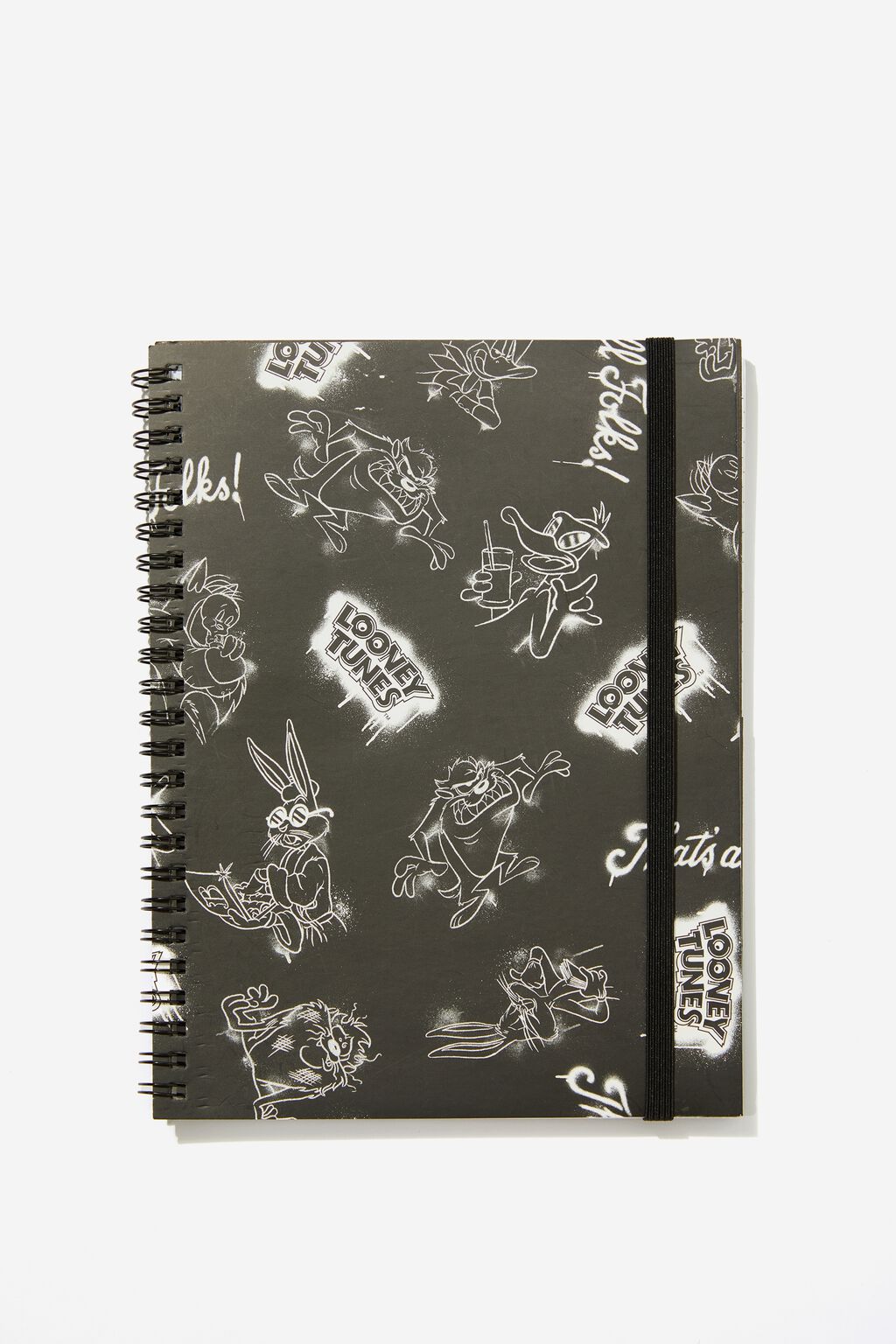 A5 Spinout Notebook Looney Tunes Black