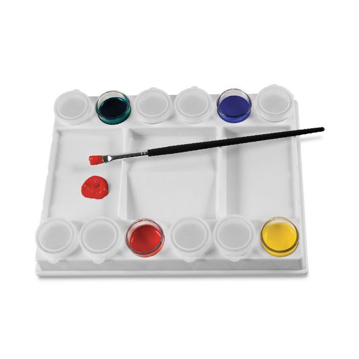 Plastic Palette with Removable Painting Cups - 12 Cup