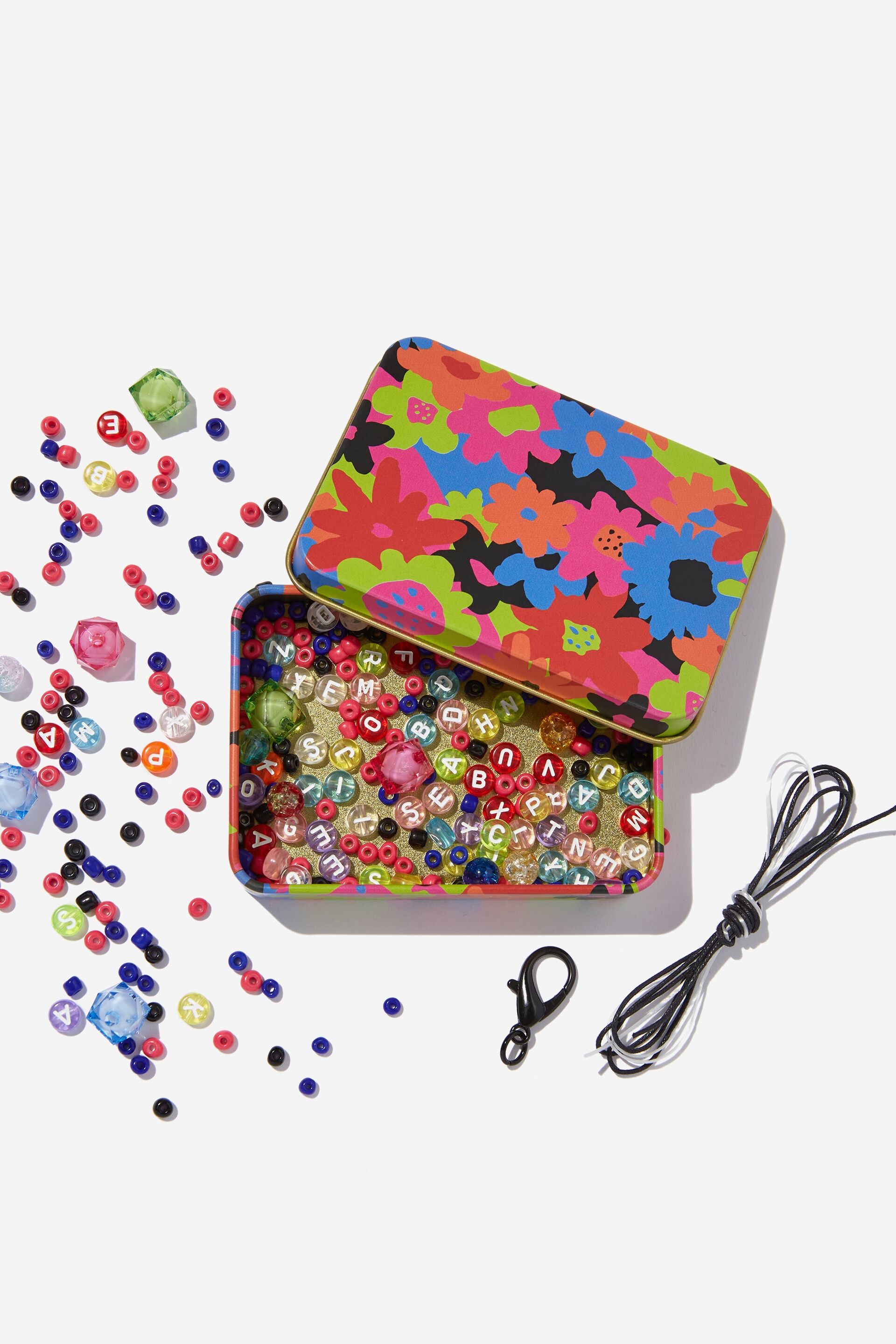 Mini DIY Charm Tin -  Overlap Floral Neon