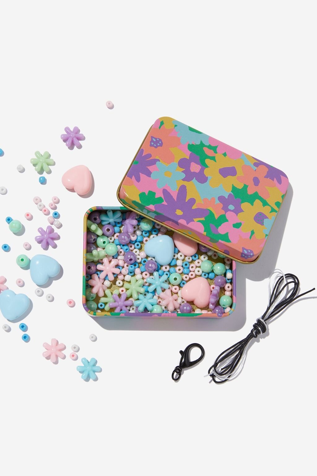 Mini DIY Charm Tin -  Overlap Floral Soft Pop